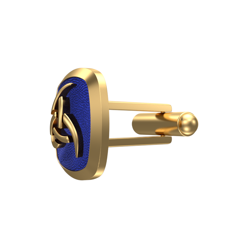 Odin, Spiritual Cufflink Set with 18kt Gold & Black Ruthenium Plating on Brass.