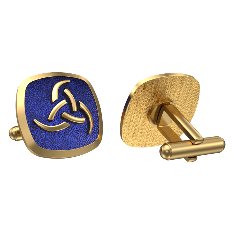 Odin, Spiritual Cufflink Set with 18kt Gold & Black Ruthenium Plating on Brass.
