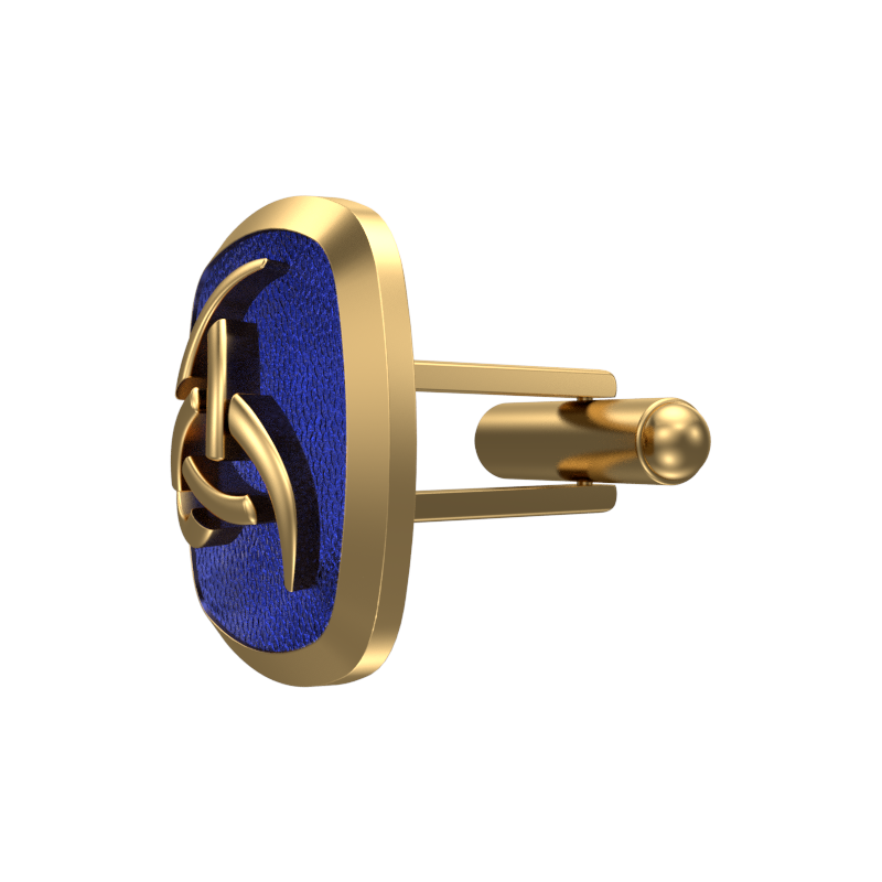 Odin, Spiritual Cufflink Set with 18kt Gold & Black Ruthenium Plating on Brass.