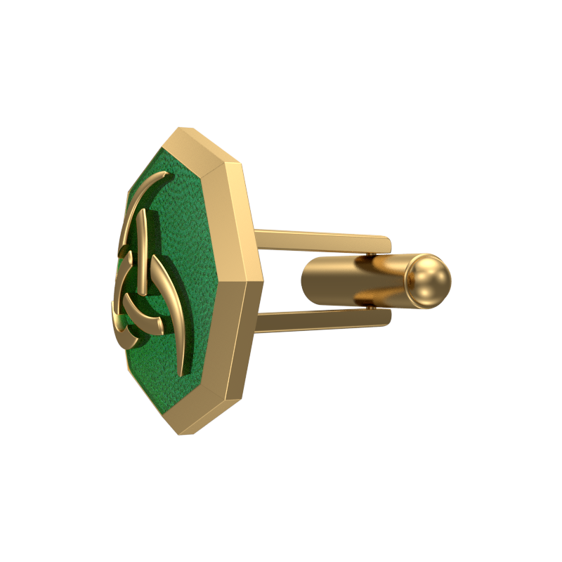 Odin, Spiritual Cufflink Set with 18kt Gold & Black Ruthenium Plating on Brass.