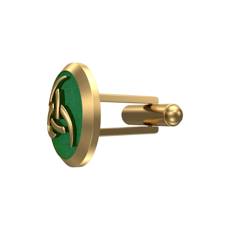 Odin, Spiritual Cufflink Set with 18kt Gold & Black Ruthenium Plating on Brass.