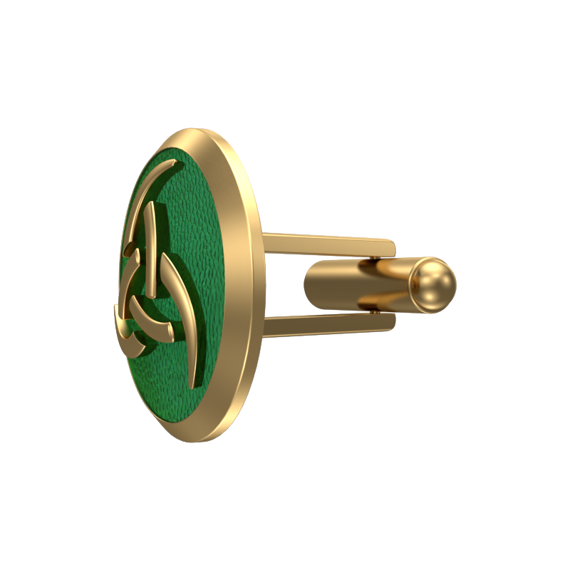 Odin, Spiritual Cufflink Set with 18kt Gold & Black Ruthenium Plating on Brass.
