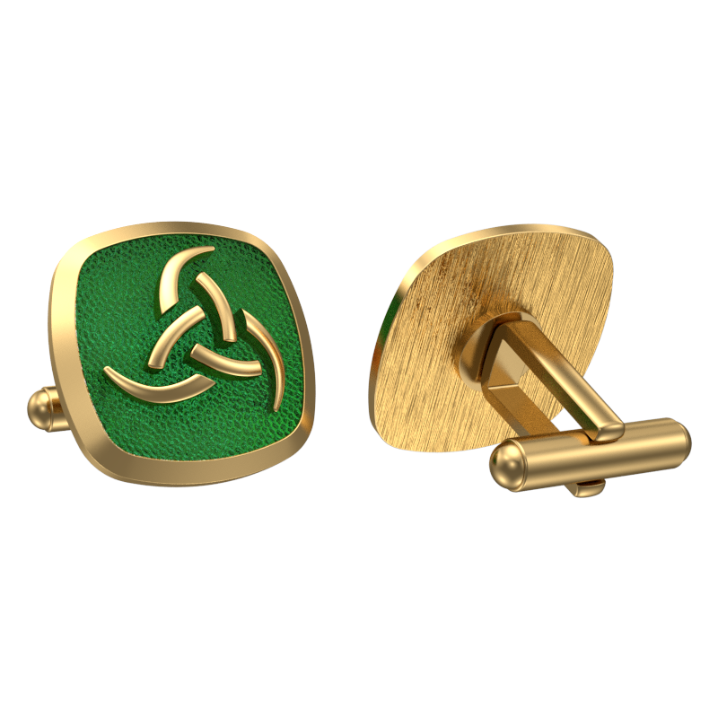 Odin, Spiritual Cufflink Set with 18kt Gold & Black Ruthenium Plating on Brass.