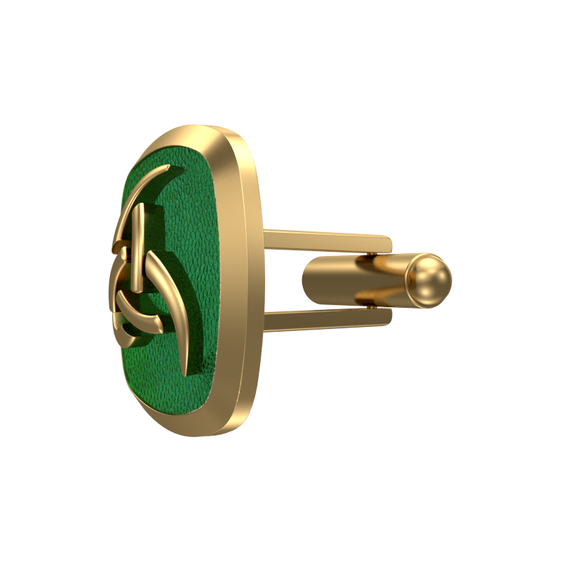 Odin, Spiritual Cufflink Set with 18kt Gold & Black Ruthenium Plating on Brass.