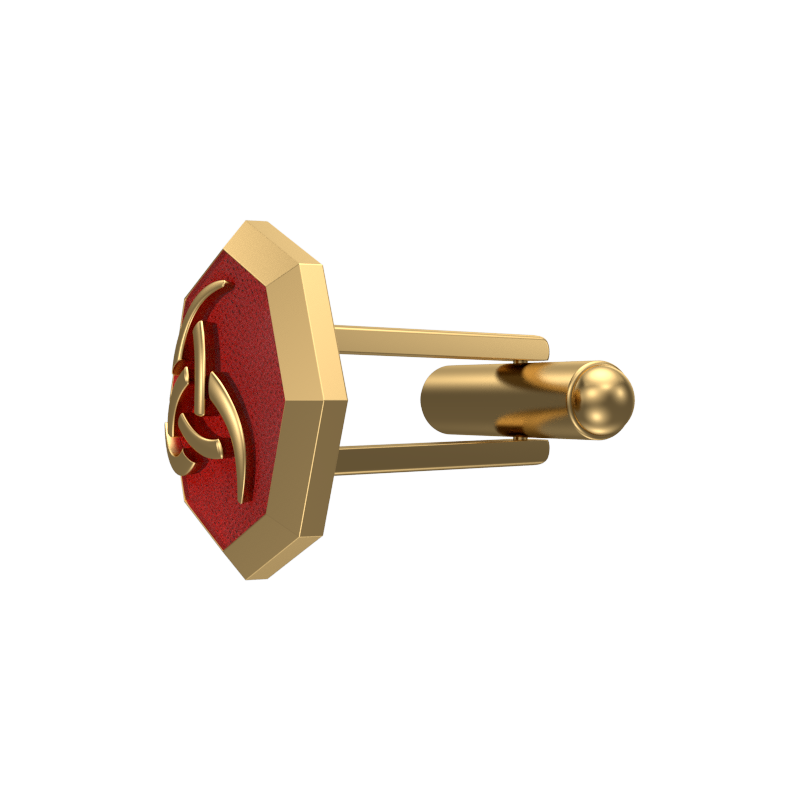 Odin, Spiritual Cufflink Set with 18kt Gold & Black Ruthenium Plating on Brass.