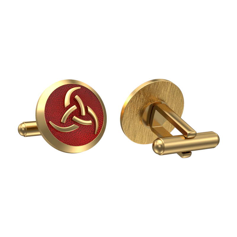 Odin, Spiritual Cufflink Set with 18kt Gold & Black Ruthenium Plating on Brass.