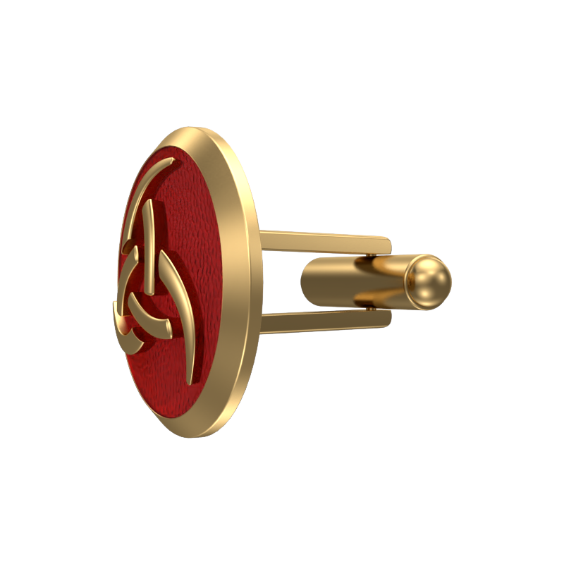 Odin, Spiritual Cufflink Set with 18kt Gold & Black Ruthenium Plating on Brass.