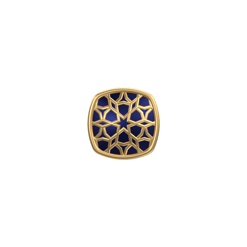 Starburst, Classic Kurta Button Set with 18kt Gold Plating and Enamel