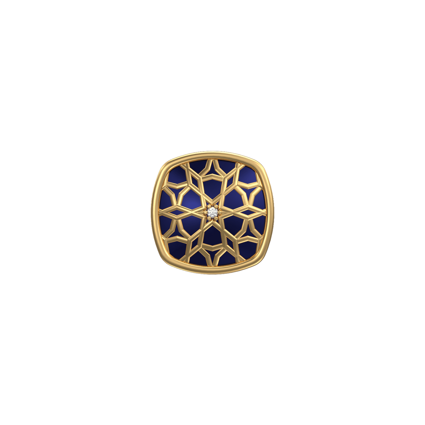 Starburst Luxe, Classic Kurta Button Set with CZ Diamonds, 18kt Gold Plating and Enamel.