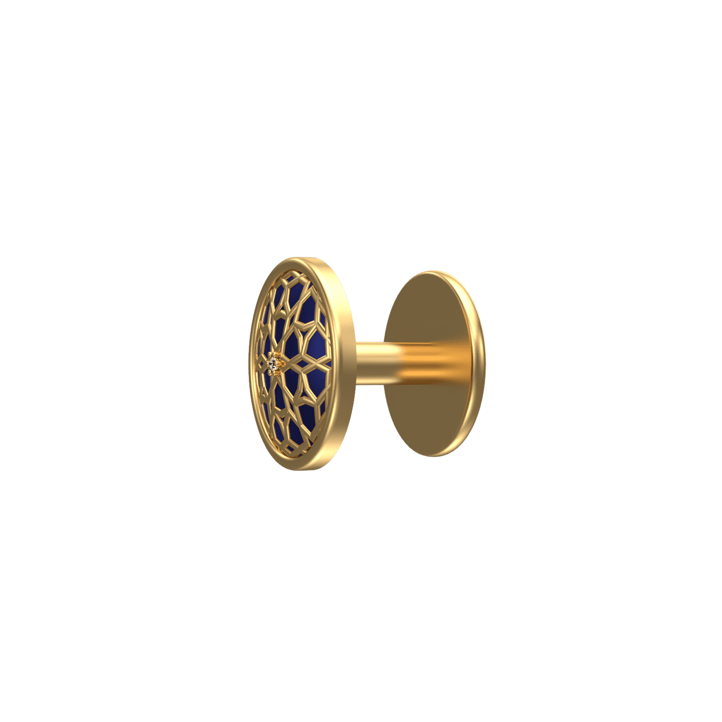 Starburst Luxe, Classic Kurta Button Set with CZ Diamonds, 18kt Gold Plating and Enamel.