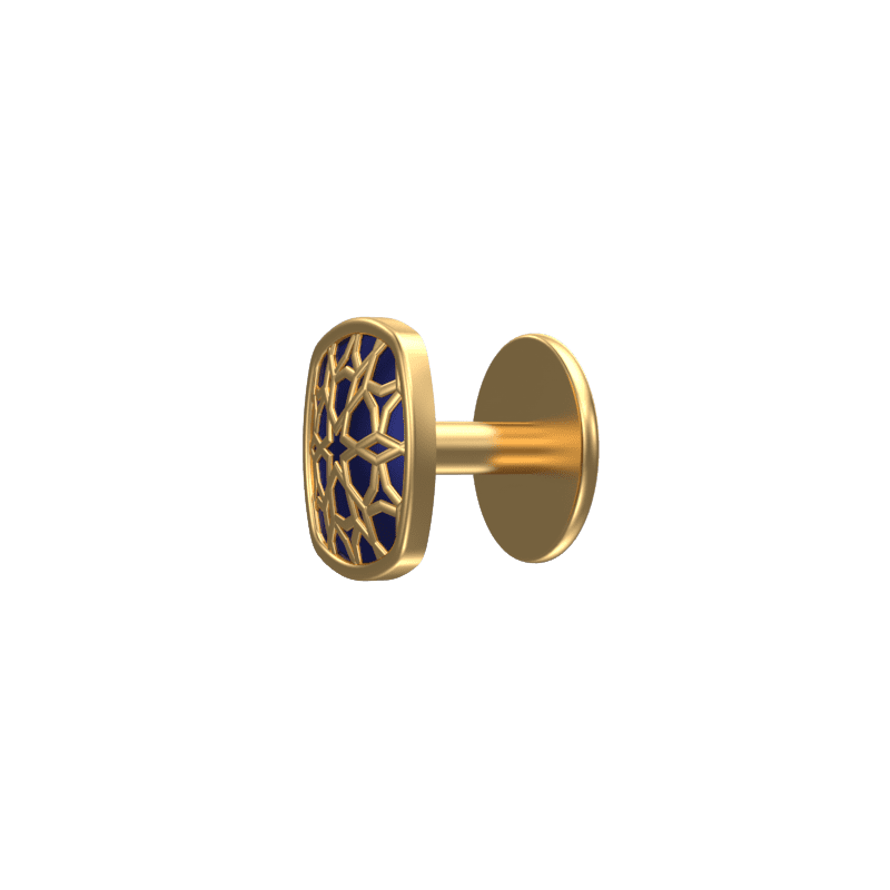 Starburst, Classic Kurta Button Set with 18kt Gold Plating and Enamel