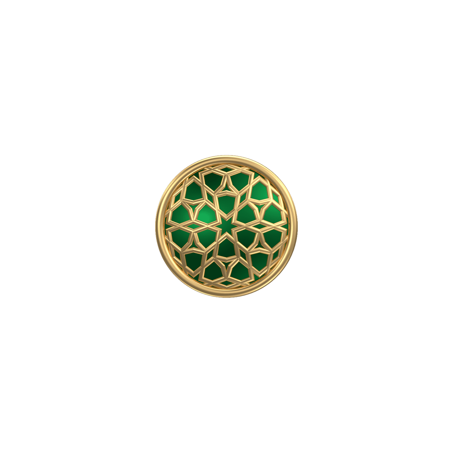 Starburst, Classic Kurta Button Set with 18kt Gold Plating and Enamel
