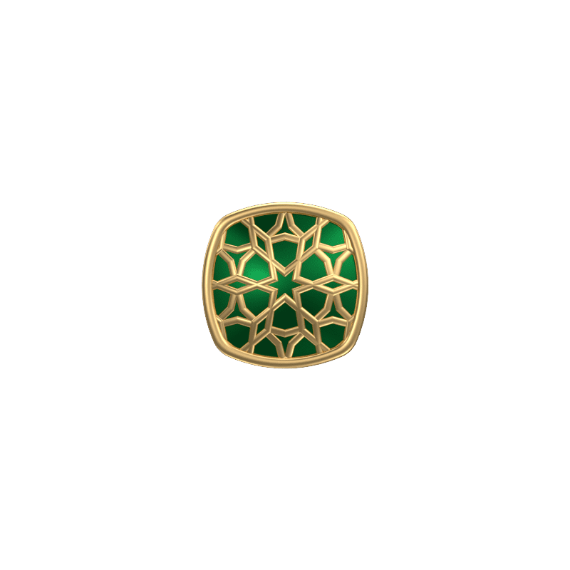 Starburst, Classic Kurta Button Set with 18kt Gold Plating and Enamel