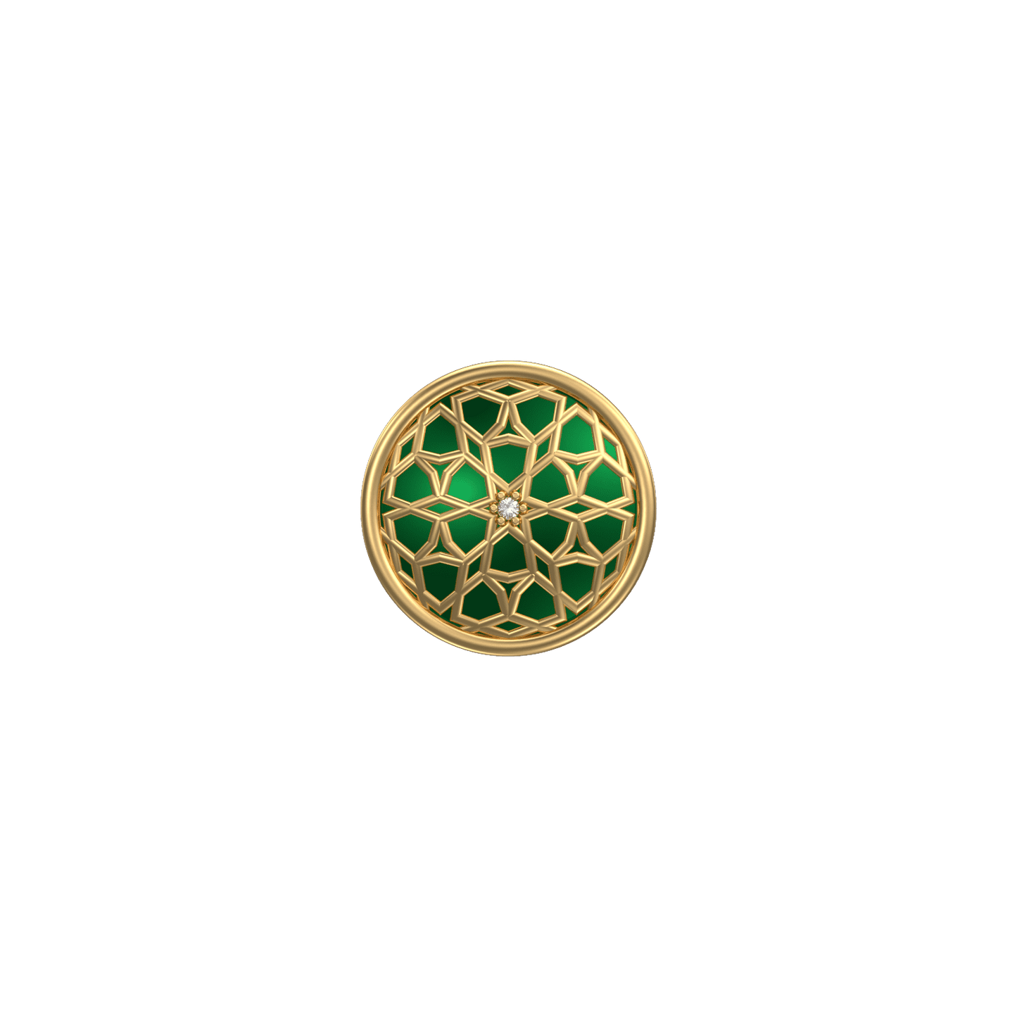 Starburst Luxe, Classic Kurta Button Set with CZ Diamonds, 18kt Gold Plating and Enamel.