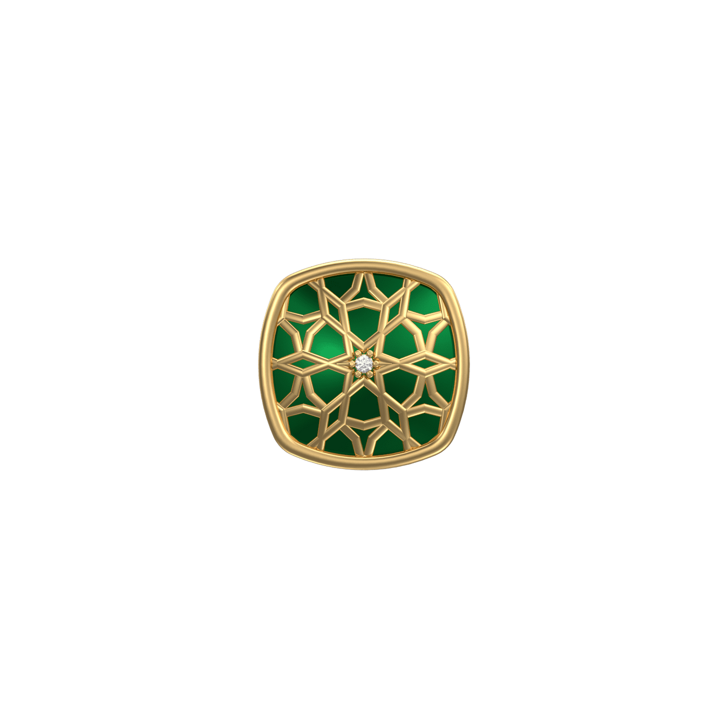 Starburst Luxe, Classic Kurta Button Set with CZ Diamonds, 18kt Gold Plating and Enamel.