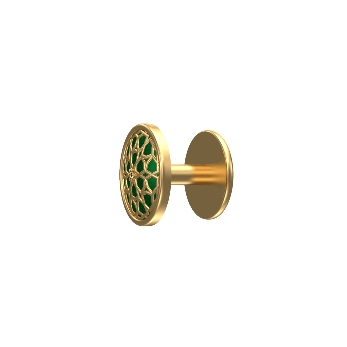 Starburst Luxe, Classic Kurta Button Set with CZ Diamonds, 18kt Gold Plating and Enamel.