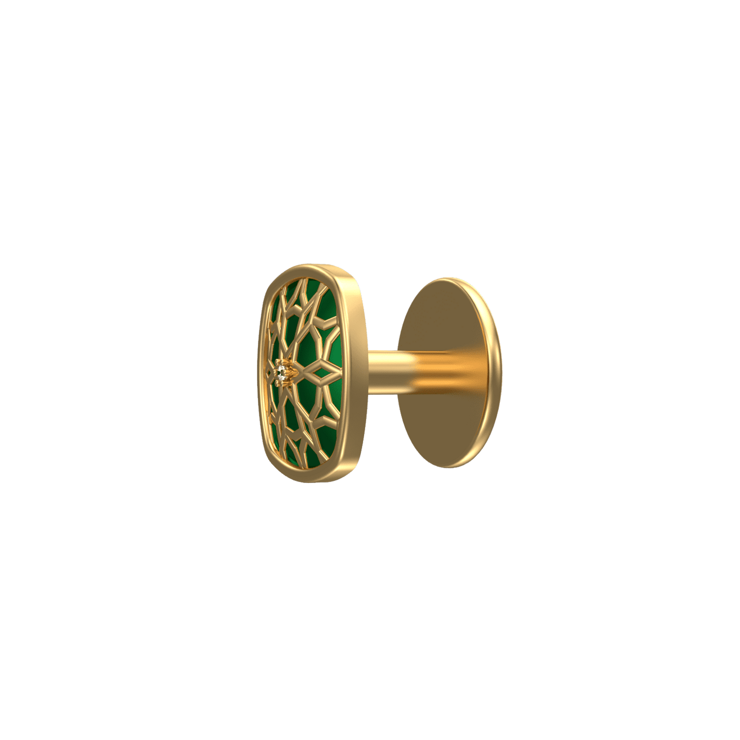 Starburst Luxe, Classic Kurta Button Set with CZ Diamonds, 18kt Gold Plating and Enamel.