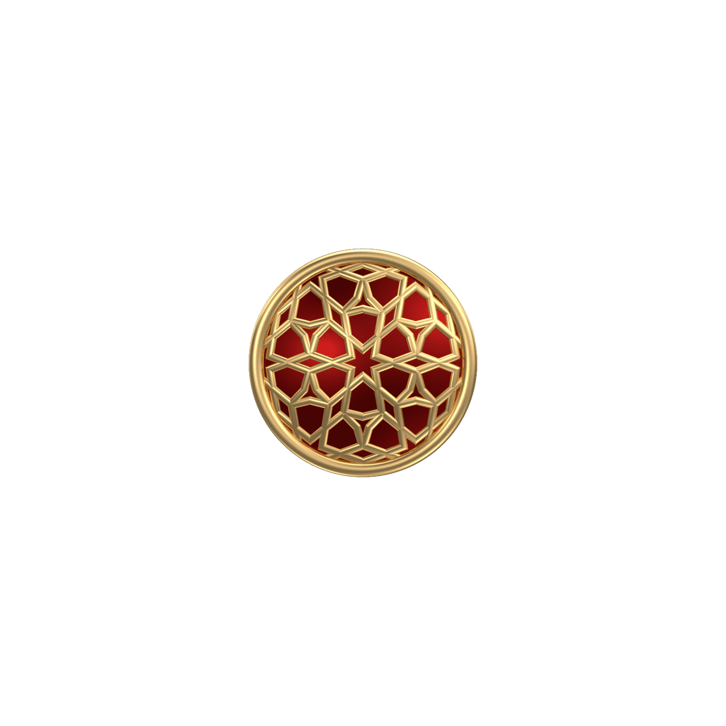 Starburst, Classic Kurta Button Set with 18kt Gold Plating and Enamel