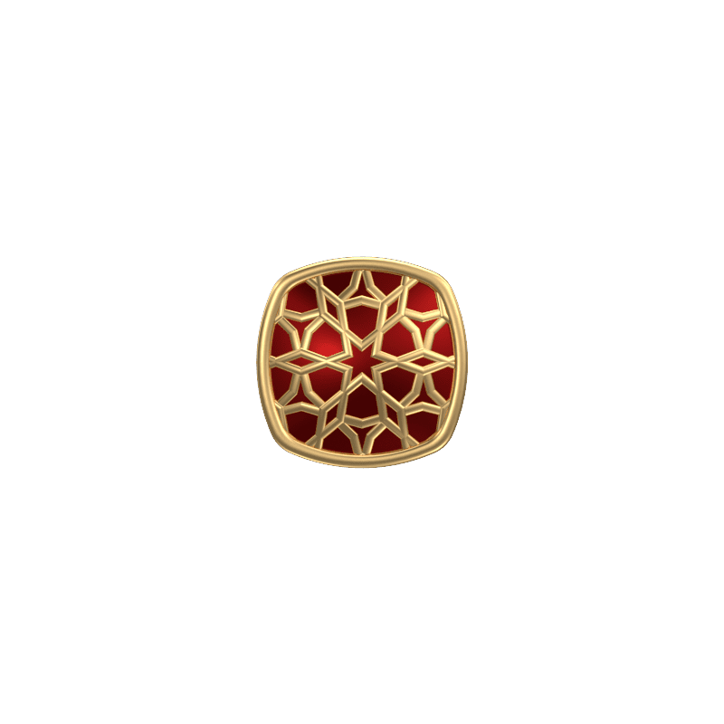 Starburst, Classic Kurta Button Set with 18kt Gold Plating and Enamel