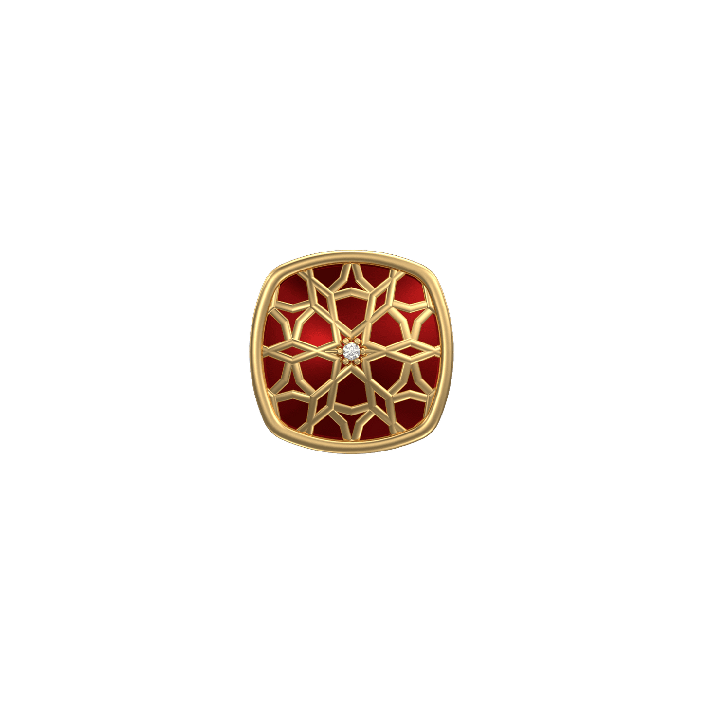 Starburst Luxe, Classic Kurta Button Set with CZ Diamonds, 18kt Gold Plating and Enamel.