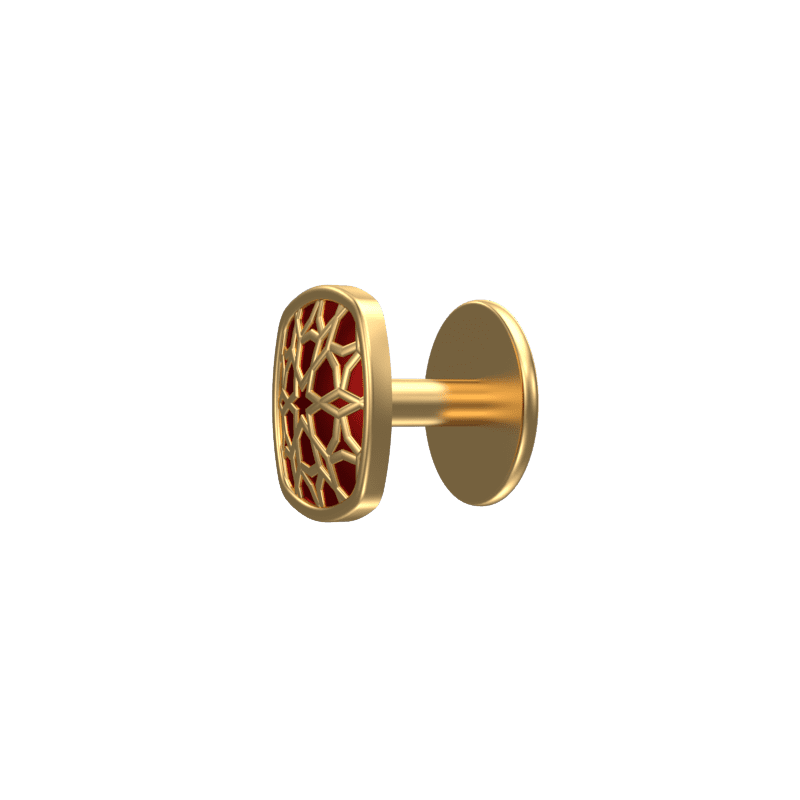 Starburst, Classic Kurta Button Set with 18kt Gold Plating and Enamel