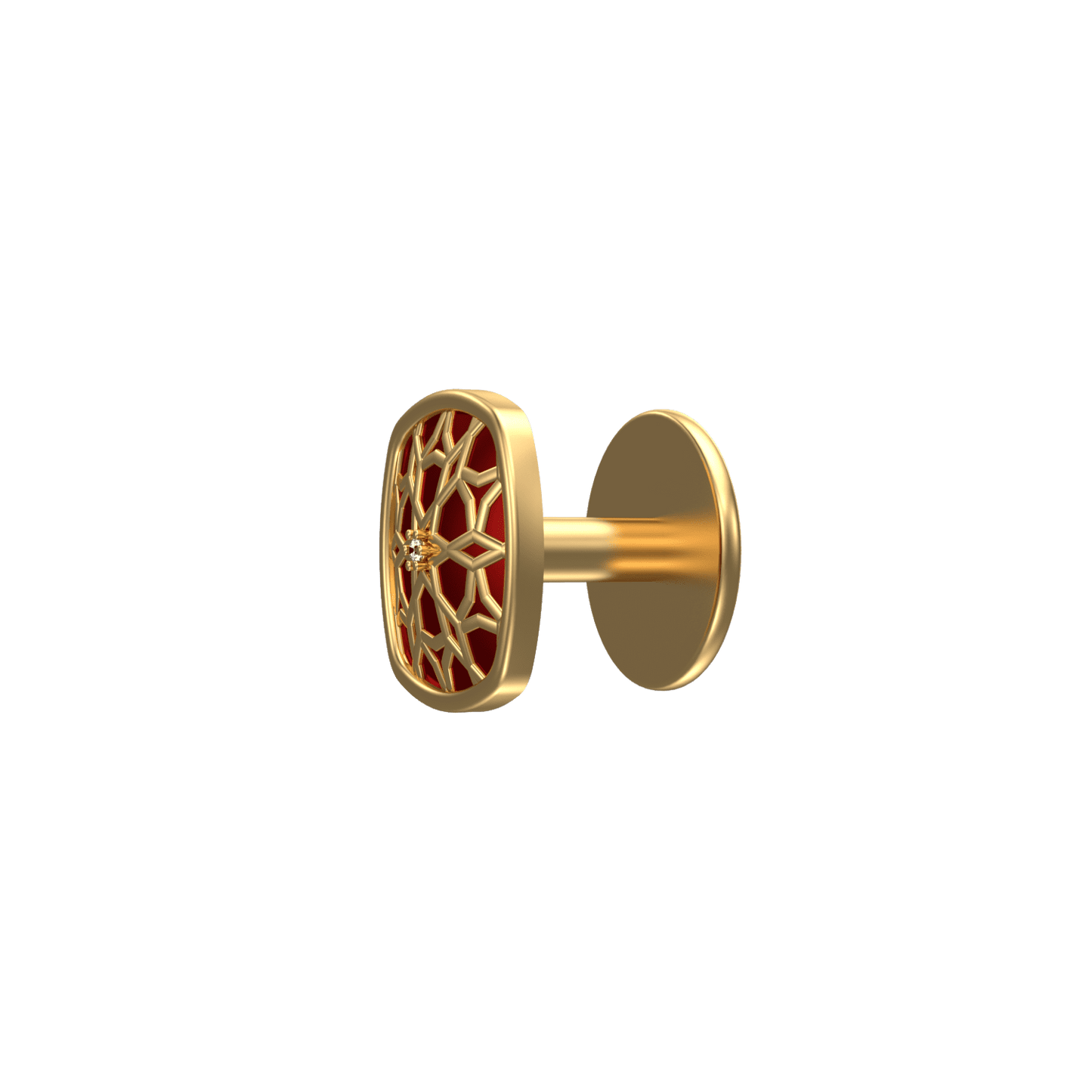Starburst Luxe, Classic Kurta Button Set with CZ Diamonds, 18kt Gold Plating and Enamel.