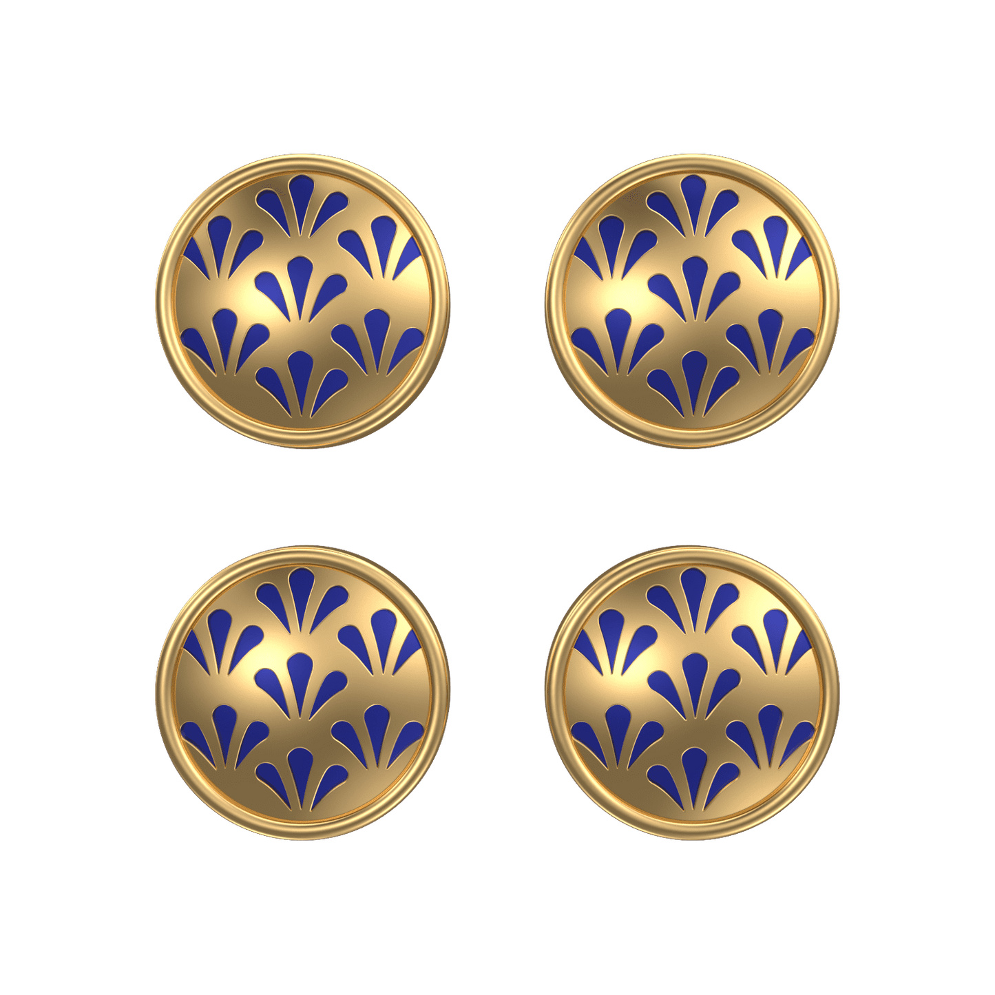 Bloom, Classic Kurta Button Set with 18kt Gold Plating and Enamel