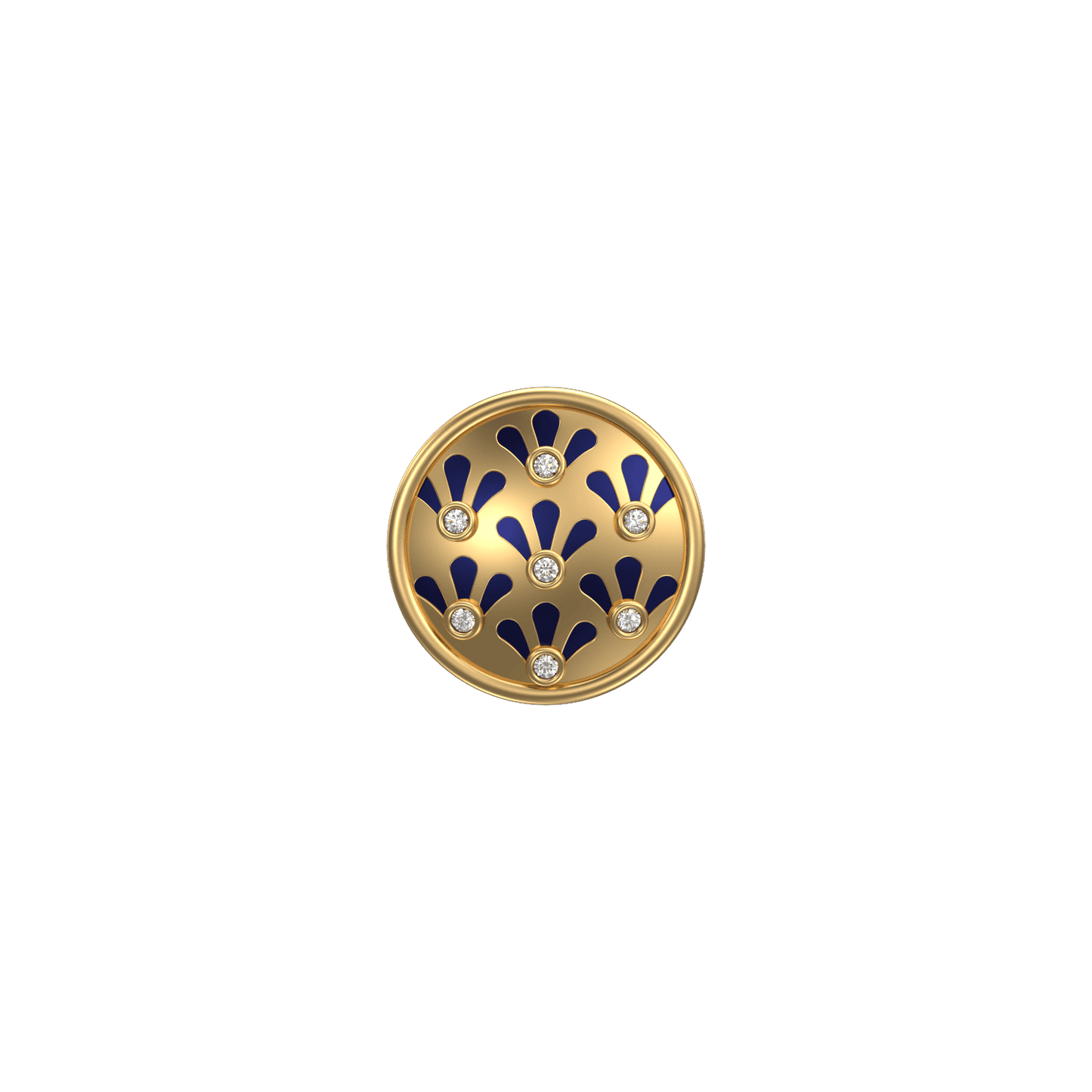 Bloom Luxe, Classic Kurta Button Set with CZ Diamonds, 18kt Gold Plating and Enamel.