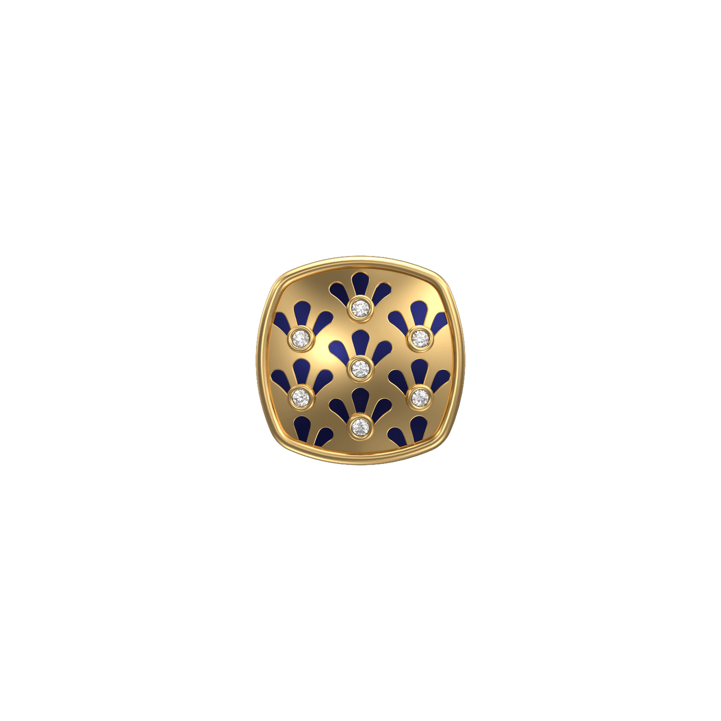 Bloom Luxe, Classic Kurta Button Set with CZ Diamonds, 18kt Gold Plating and Enamel.