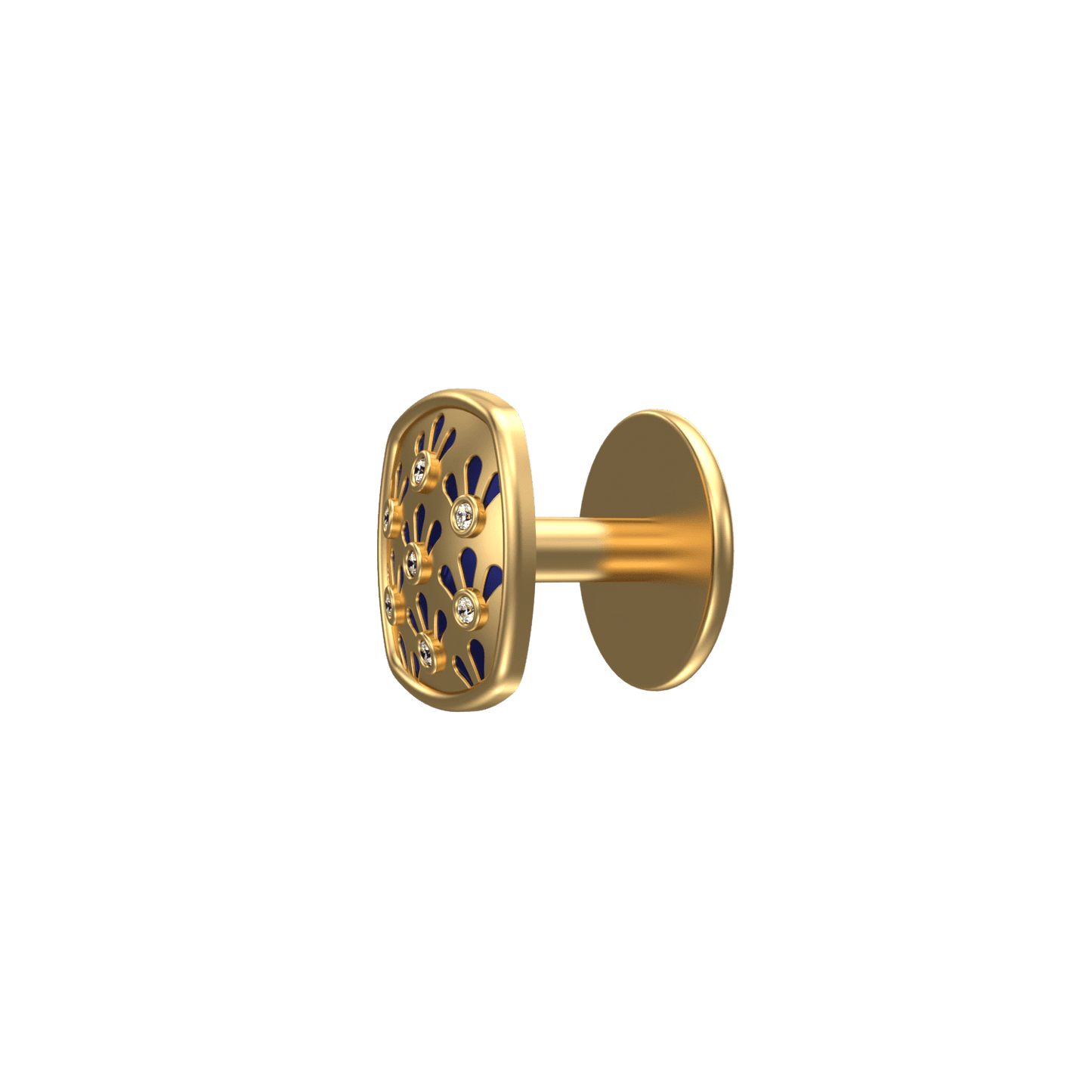 Bloom Luxe, Classic Kurta Button Set with CZ Diamonds, 18kt Gold Plating and Enamel.