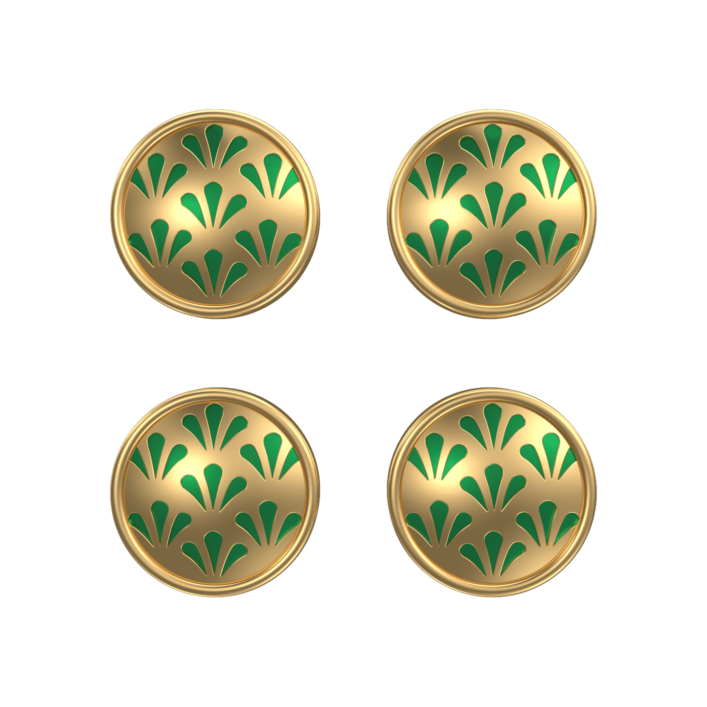 Bloom, Classic Kurta Button Set with 18kt Gold Plating and Enamel