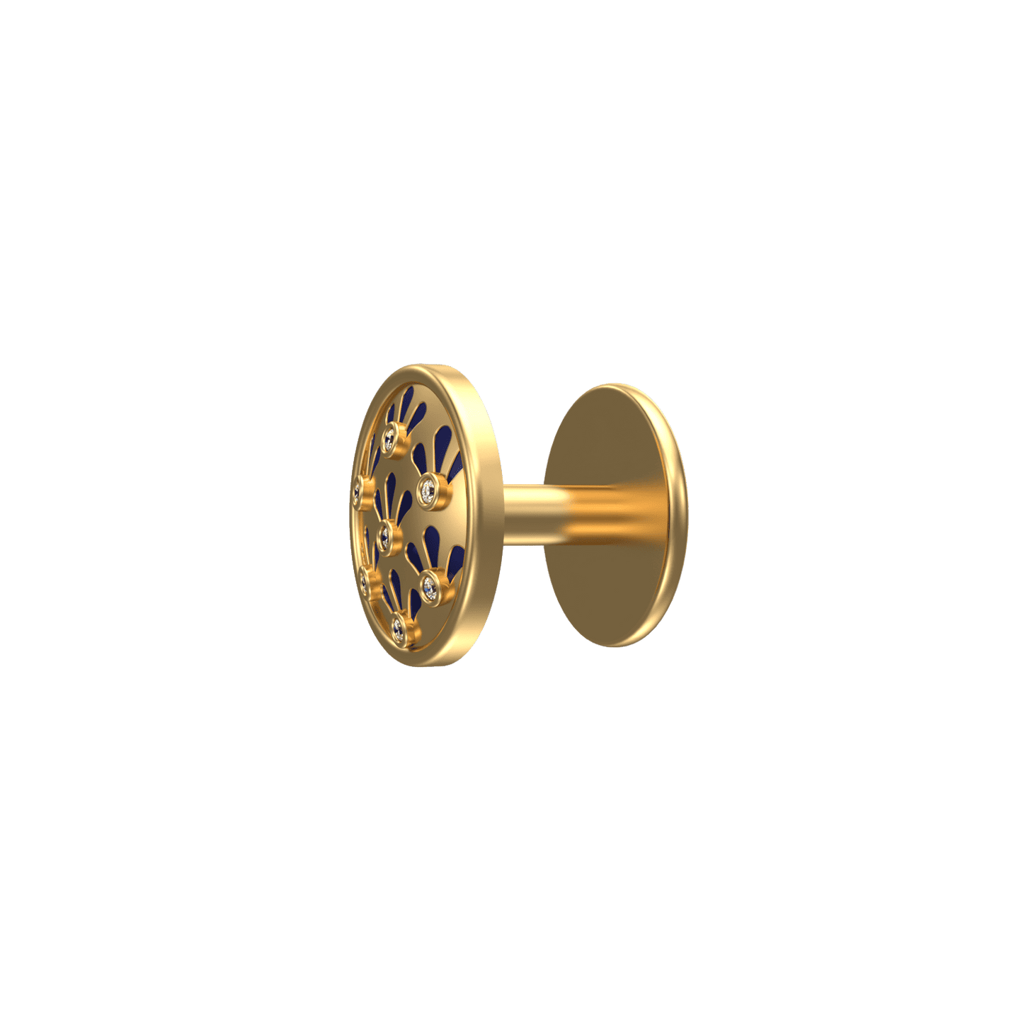 Bloom Luxe, Classic Kurta Button Set with CZ Diamonds, 18kt Gold Plating and Enamel.