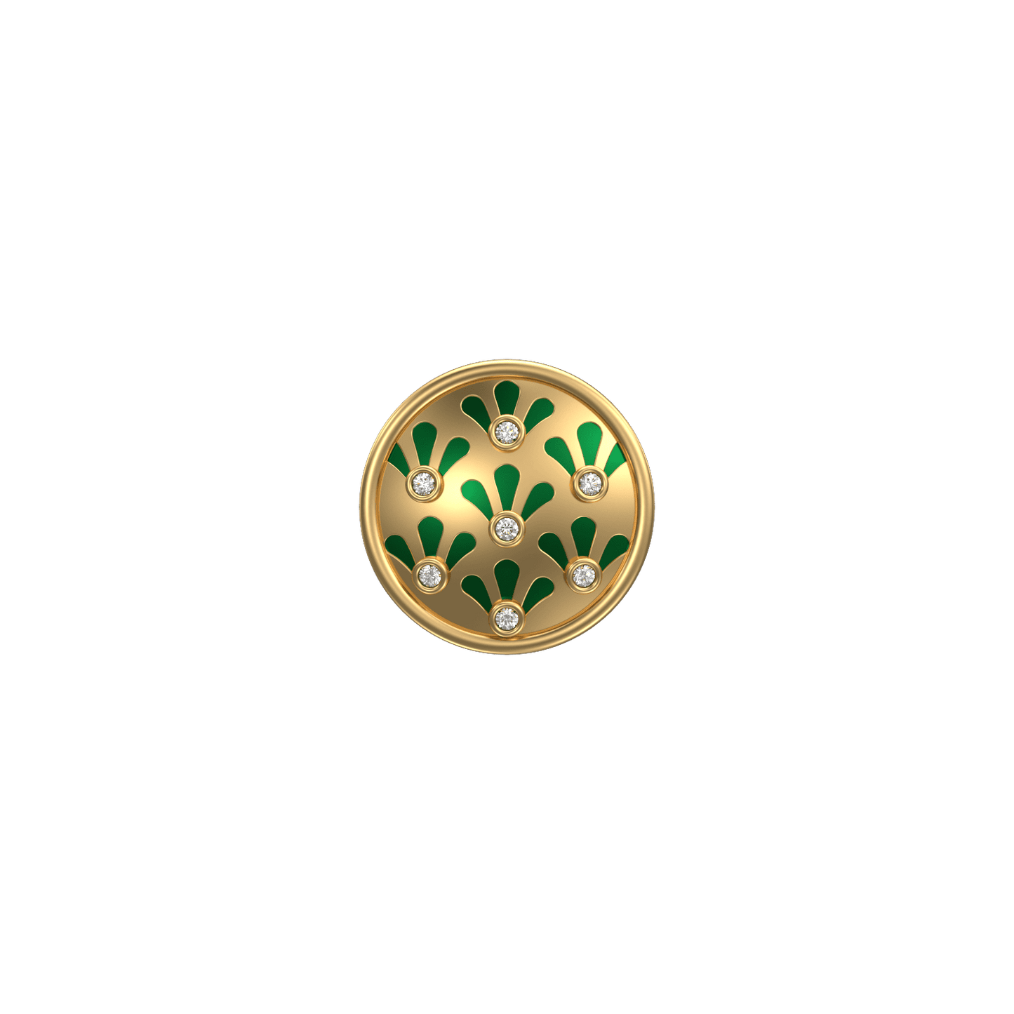Bloom Luxe, Classic Kurta Button Set with CZ Diamonds, 18kt Gold Plating and Enamel.