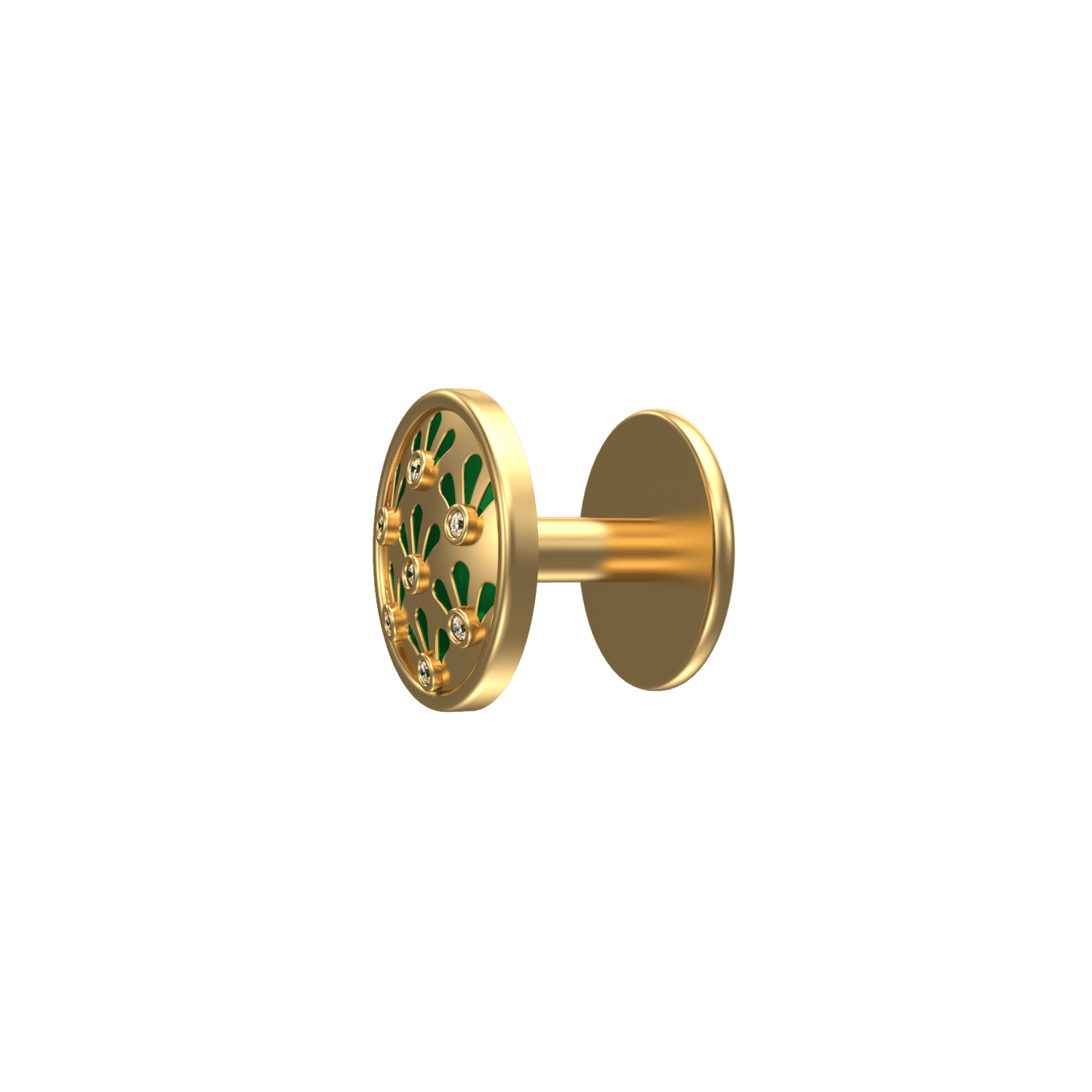 Bloom Luxe, Classic Kurta Button Set with CZ Diamonds, 18kt Gold Plating and Enamel.