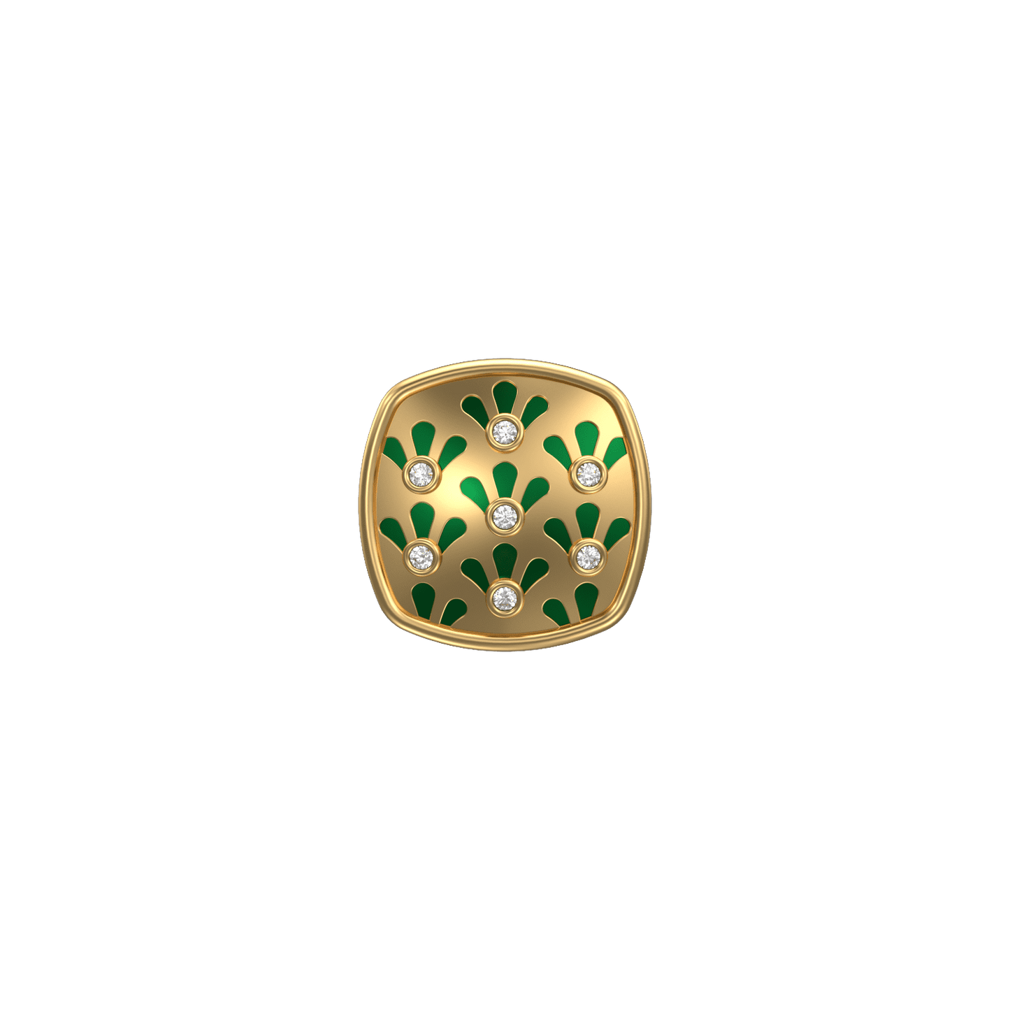 Bloom Luxe, Classic Kurta Button Set with CZ Diamonds, 18kt Gold Plating and Enamel.