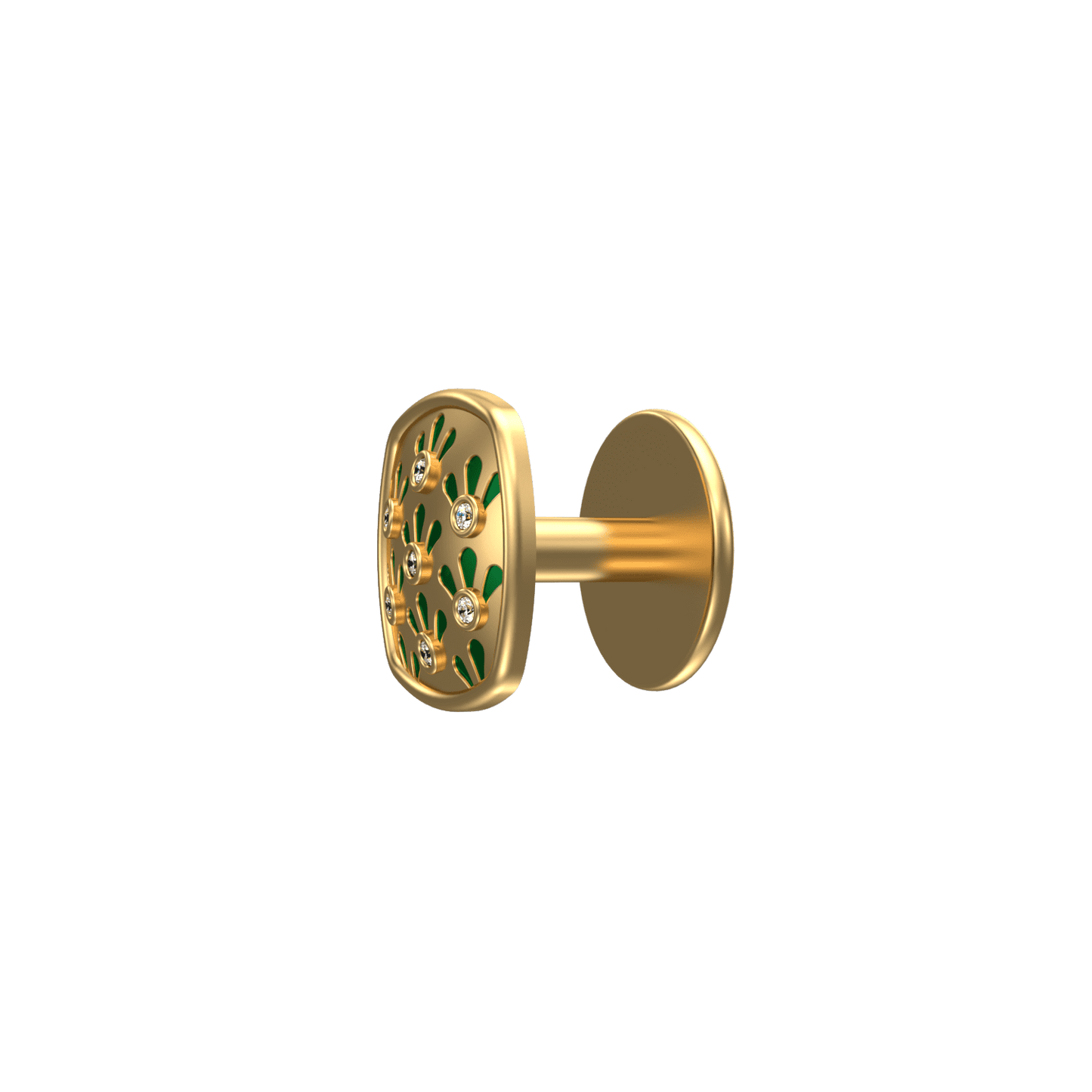Bloom Luxe, Classic Kurta Button Set with CZ Diamonds, 18kt Gold Plating and Enamel.