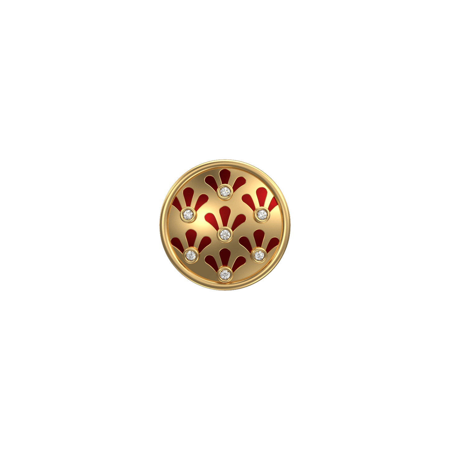 Bloom Luxe, Classic Kurta Button Set with CZ Diamonds, 18kt Gold Plating and Enamel.