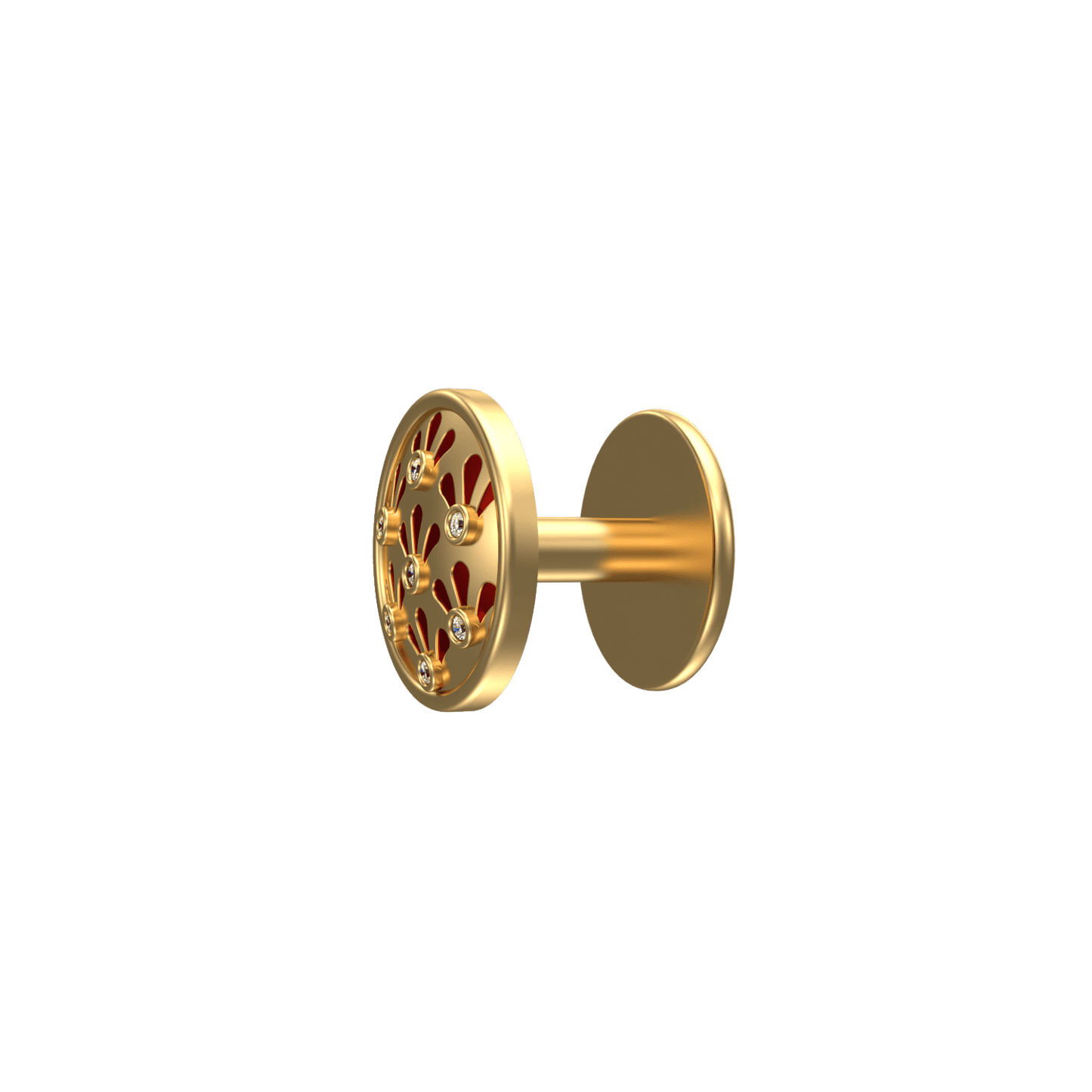 Bloom Luxe, Classic Kurta Button Set with CZ Diamonds, 18kt Gold Plating and Enamel.