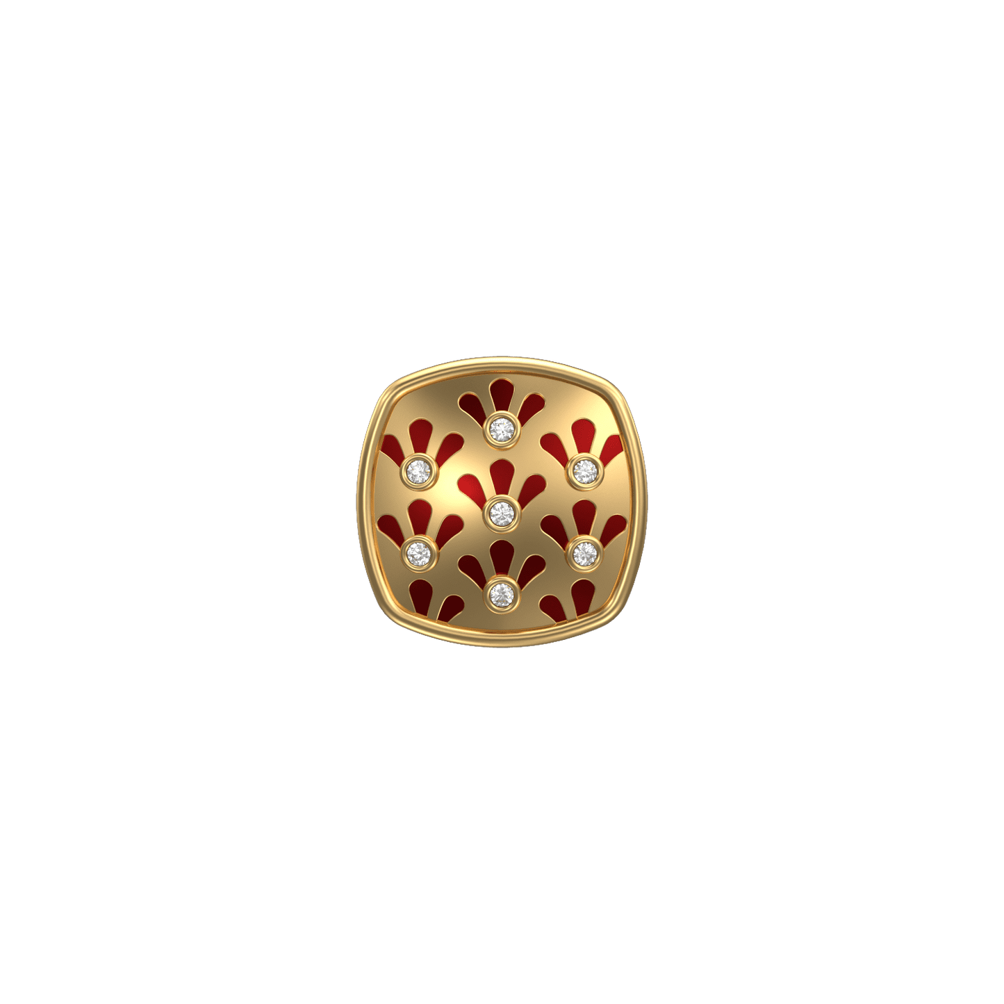 Bloom Luxe, Classic Kurta Button Set with CZ Diamonds, 18kt Gold Plating and Enamel.