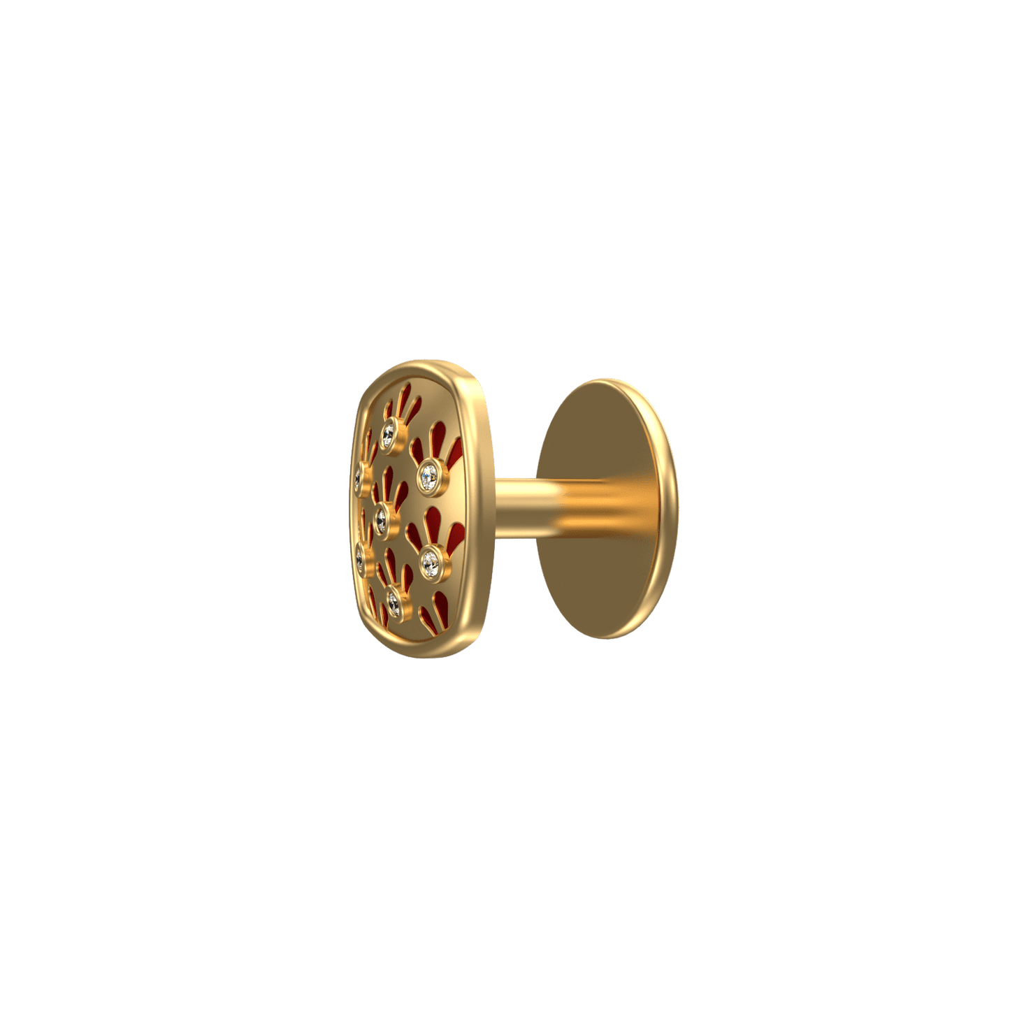 Bloom Luxe, Classic Kurta Button Set with CZ Diamonds, 18kt Gold Plating and Enamel.