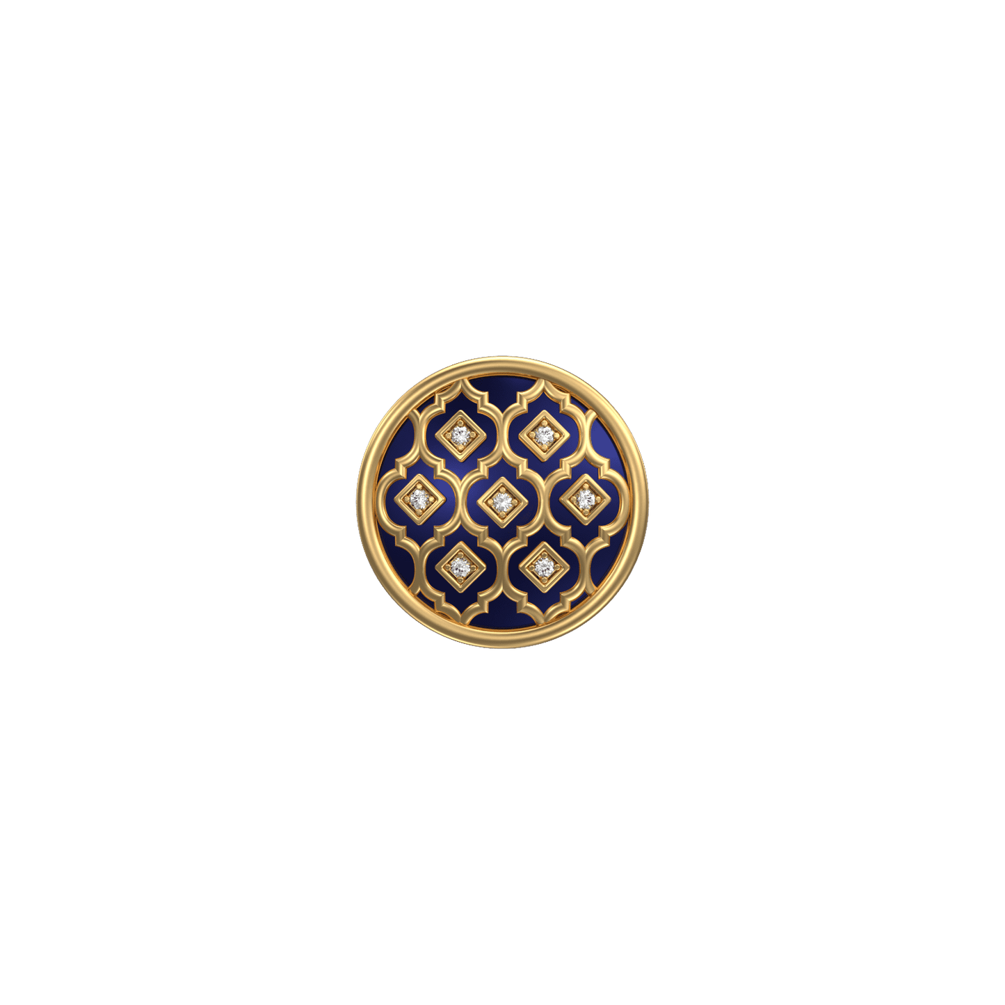 Ornate Luxe, Classic Kurta Button Set with CZ Diamonds, 18kt Gold Plating and Enamel.