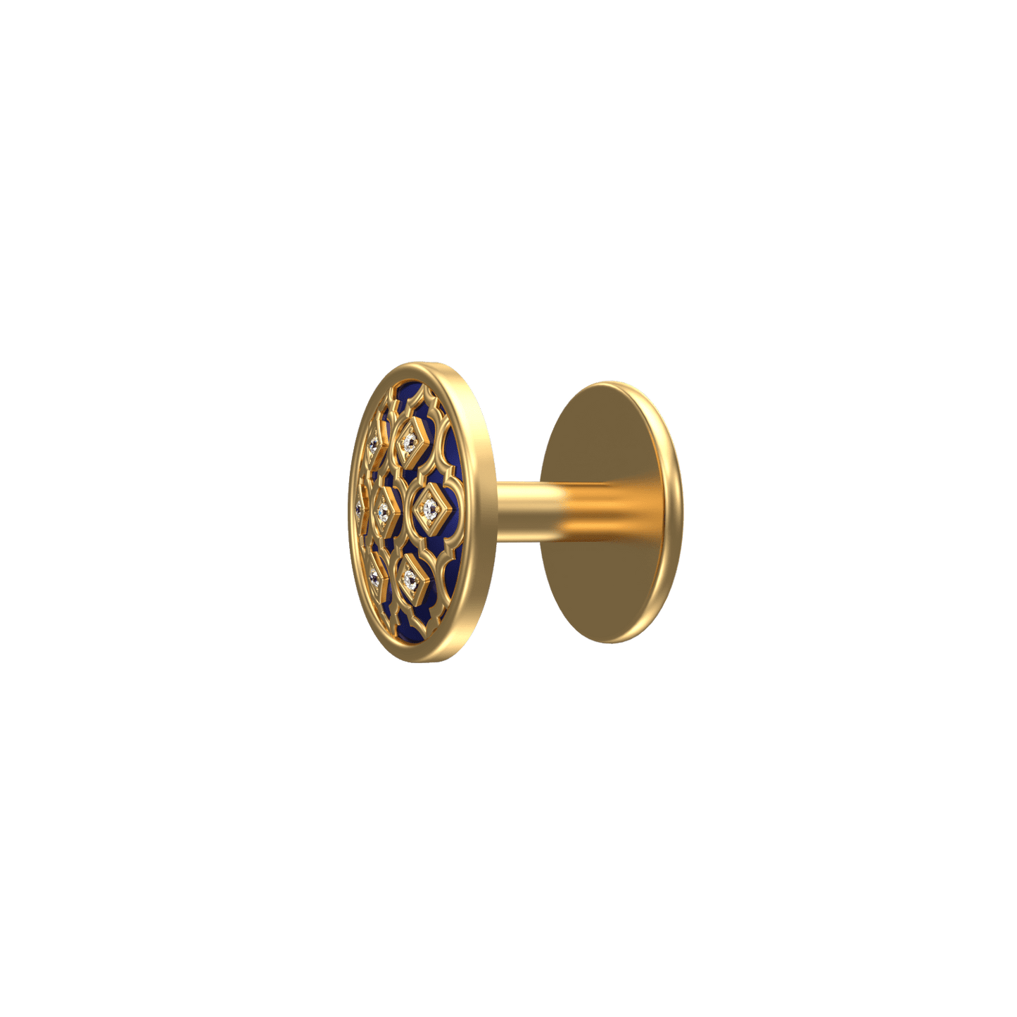 Ornate Luxe, Classic Kurta Button Set with CZ Diamonds, 18kt Gold Plating and Enamel.
