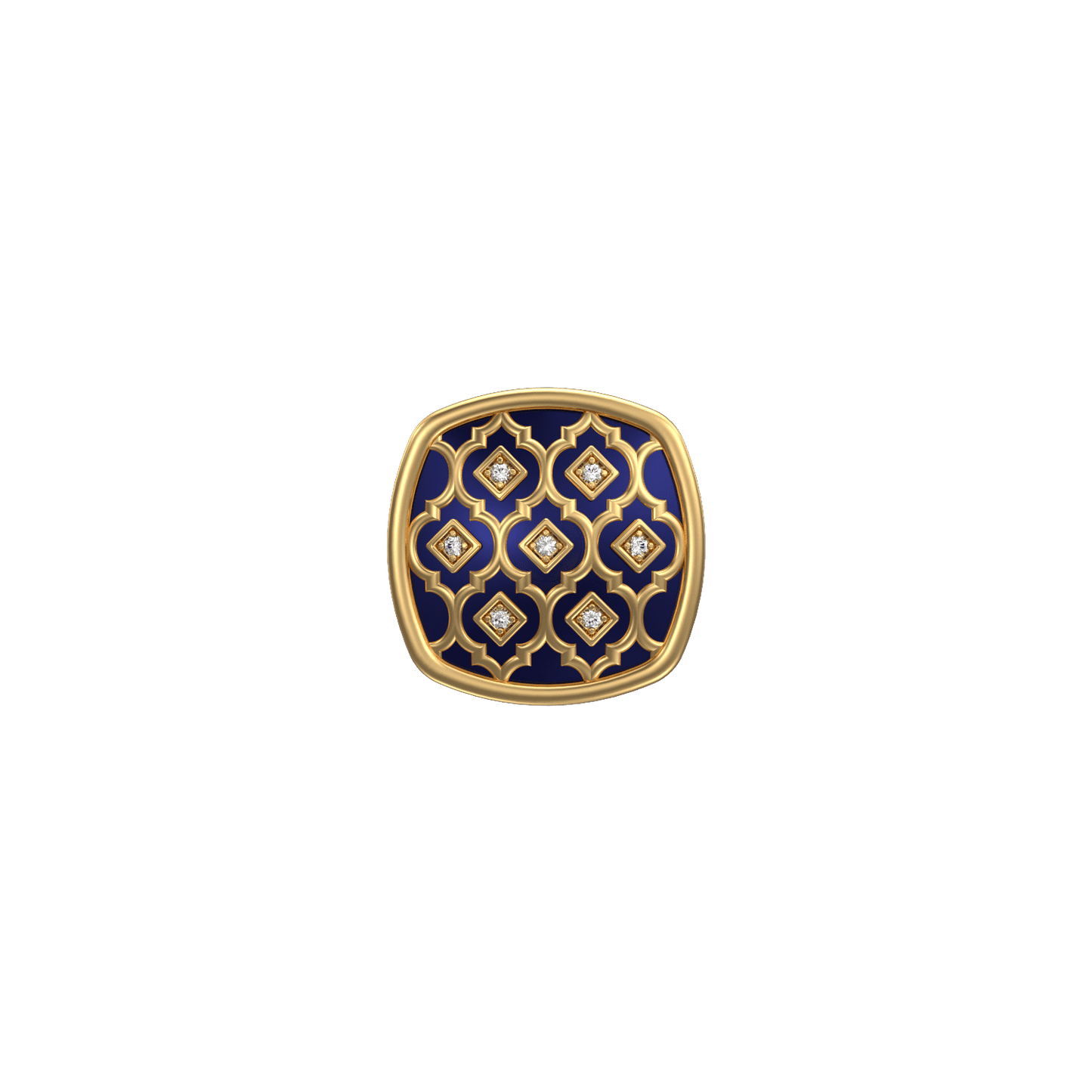 Ornate Luxe, Classic Kurta Button Set with CZ Diamonds, 18kt Gold Plating and Enamel.