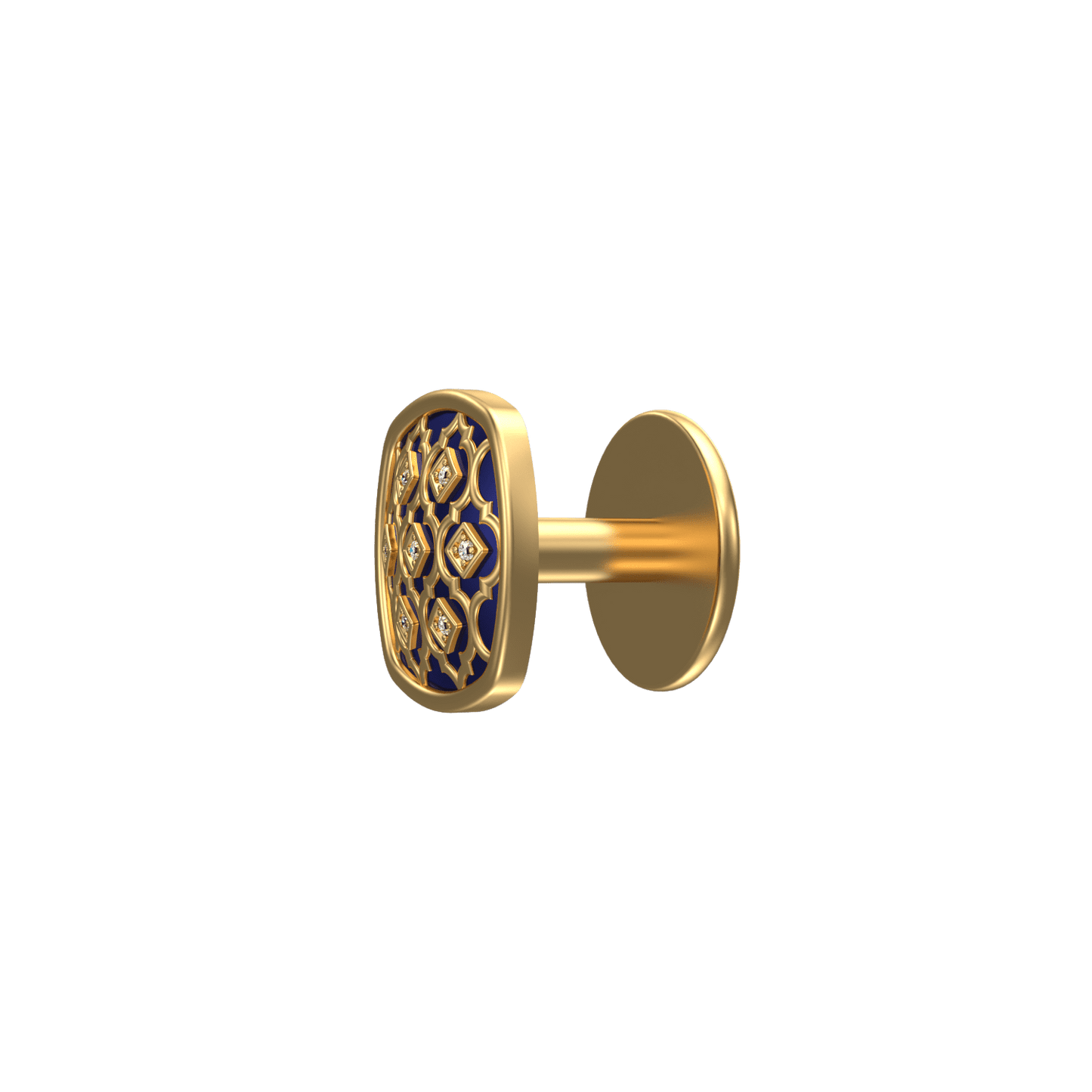 Ornate Luxe, Classic Kurta Button Set with CZ Diamonds, 18kt Gold Plating and Enamel.