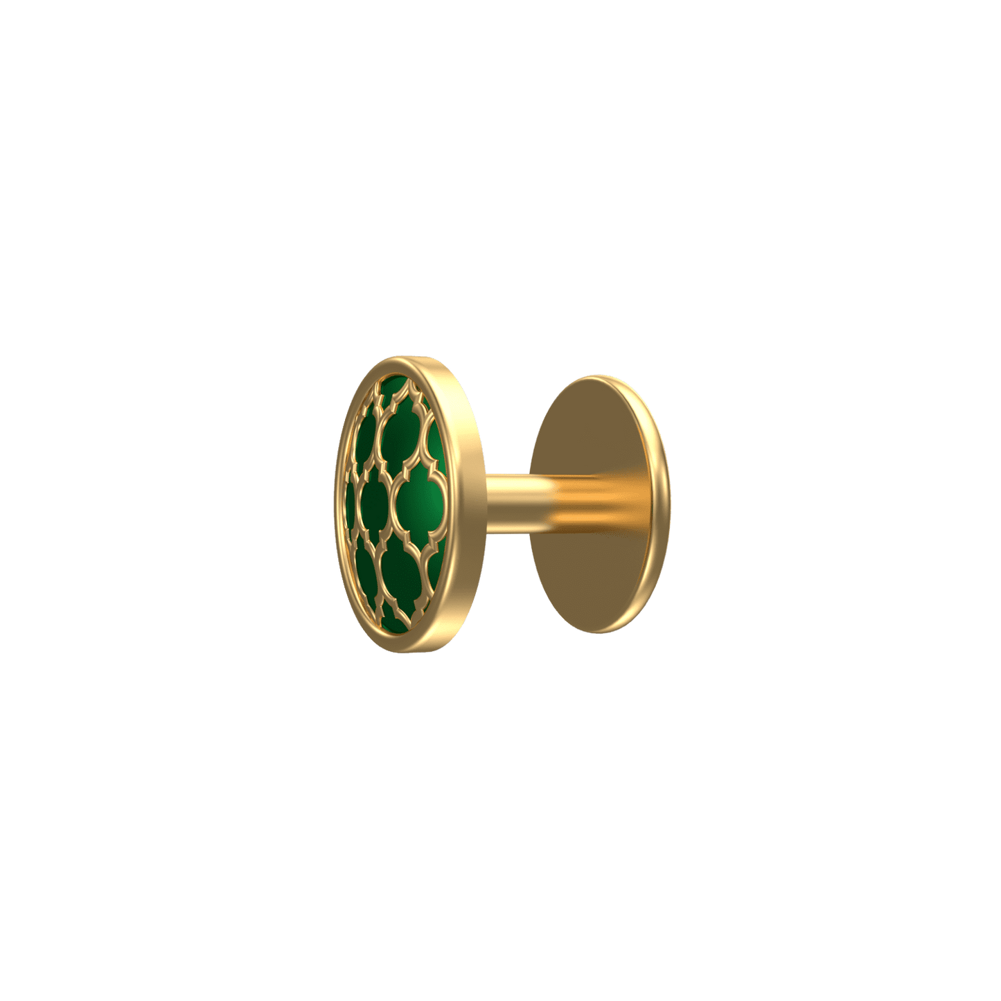 Ornate, Classic Kurta Button Set with 18kt Gold Plating and Enamel