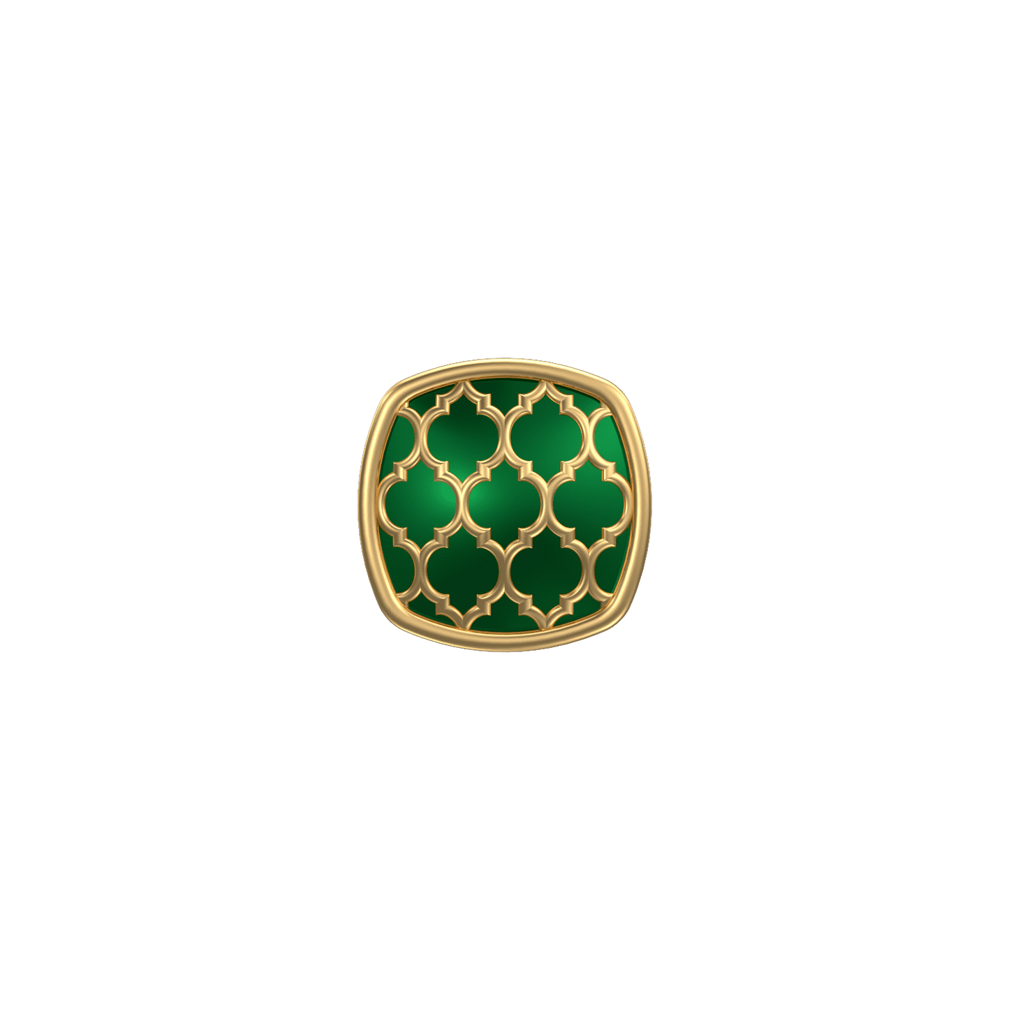 Ornate, Classic Kurta Button Set with 18kt Gold Plating and Enamel