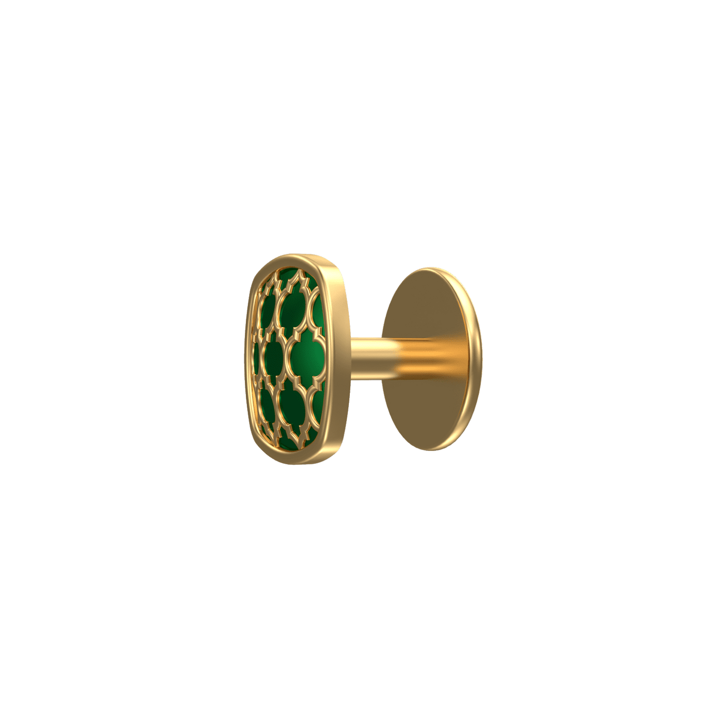 Ornate, Classic Kurta Button Set with 18kt Gold Plating and Enamel
