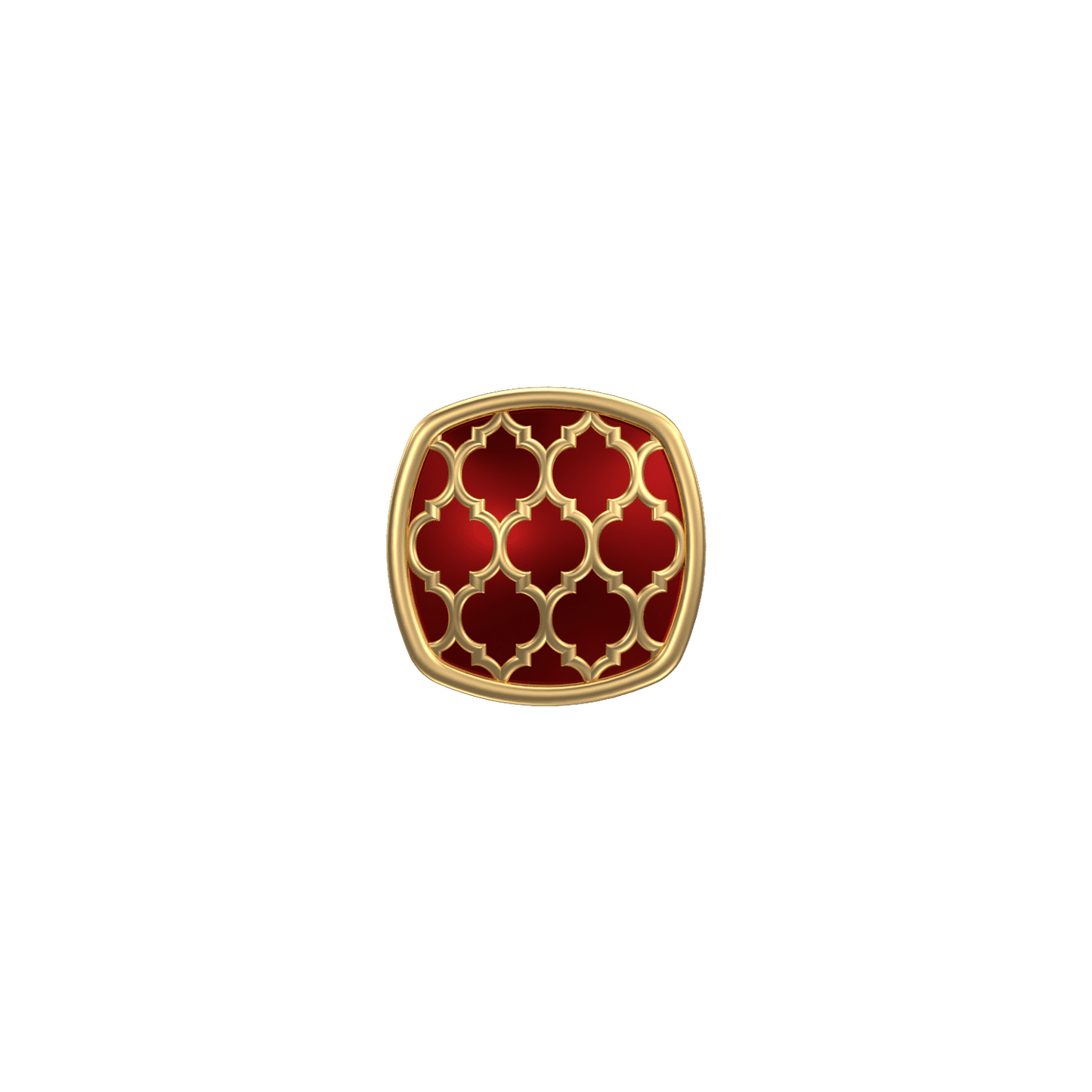 Ornate, Classic Kurta Button Set with 18kt Gold Plating and Enamel