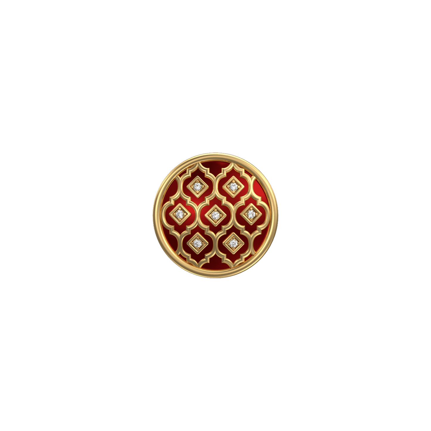 Ornate Luxe, Classic Kurta Button Set with CZ Diamonds, 18kt Gold Plating and Enamel.