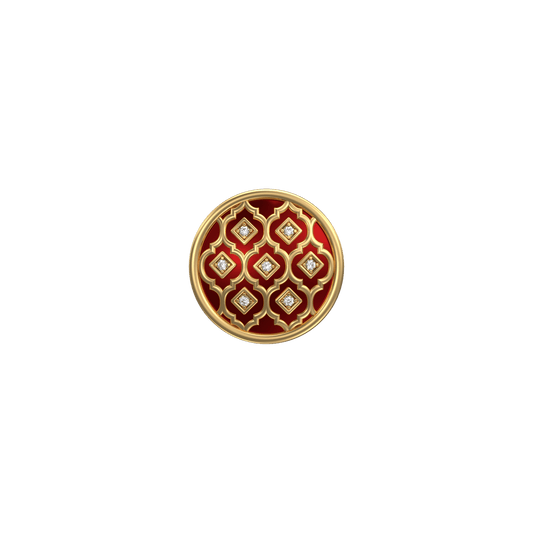 Ornate Luxe, Classic Kurta Button Set with CZ Diamonds, 18kt Gold Plating and Enamel.
